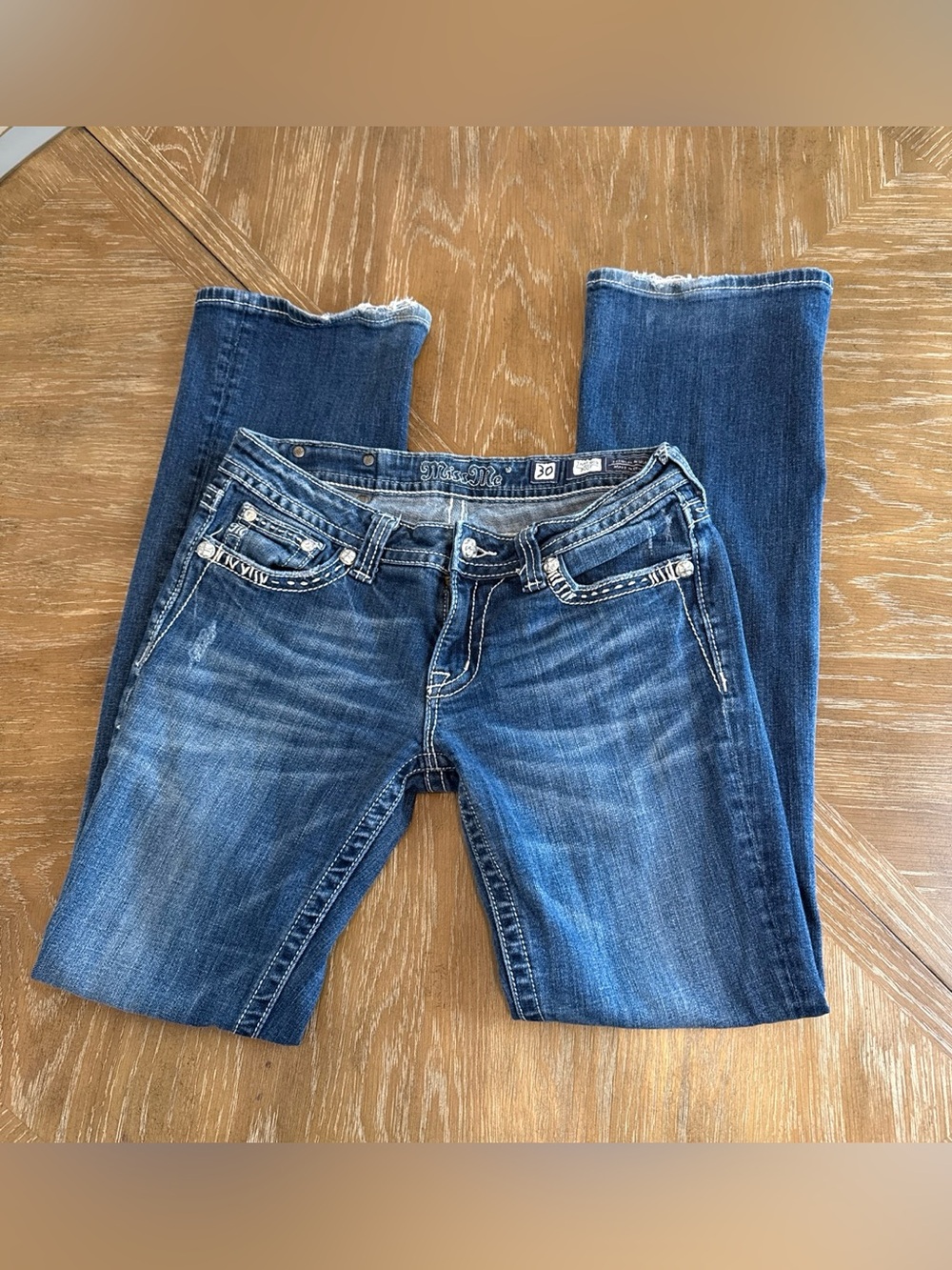 Miss Me Denim Jeans with Decorative Pockets size 30"